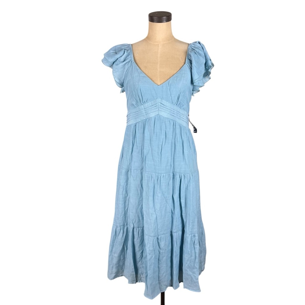 Trixxi NEW baby‎ blue Fitted glitter sleeve dress fairy core SZ L